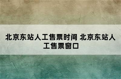 北京东站人工售票时间 北京东站人工售票窗口